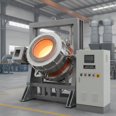 comprar Horno de fusión por inducción de frecuencia media de 500 kW de potencia nominal de 0,8 toneladas con sistema de inclinación hidráulica Fabricación en línea