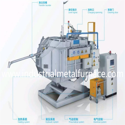 Funciones hidráulicas Horno de fusión de aluminio industrial Fácil operación