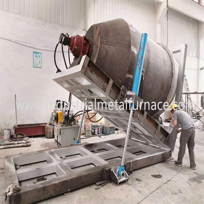 Horno fusorio de aluminio industrial rotatorio de gas 5000KG para la fabricación del lingote